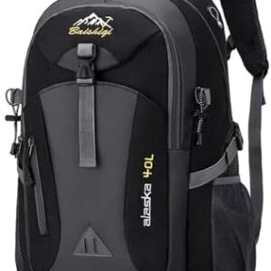 40L Hiking Backpack Lightweight Water Resistant Daypack with Padded Straps Chest Strap Multi-Compartment Rucksack Water Resistant for Outdoor Camping Travel