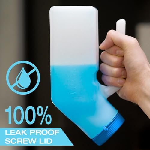 Urinals for Men Glow in The Dark Lid by Tilcare (1 Pack) - 32oz/1000mL Thick Plastic Mens Bedpan Bottle with Screw-on Lid - Spill Proof Urinary Chamber - Male Portable Travel Pee Bottles - Image 3