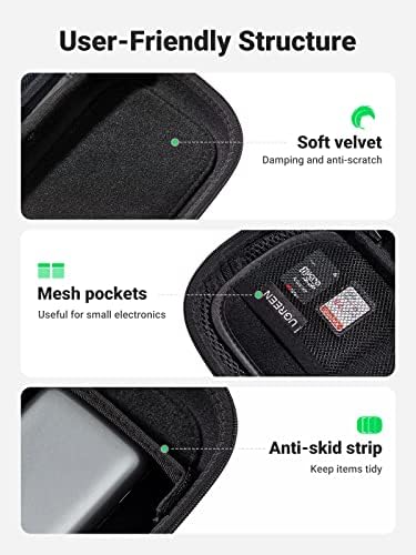 UGREEN Travel Accessories Bag, Portable Cable Organiser Travel Electronics Organiser Small Gadget Cable Bag Pouch, Hard Case for Charger Adapter Power Bank Hard Drive(Black) - Image 6