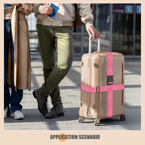 4 Pcs Luggage Straps, Adjustable Suitcase Straps, Heavy Duty Luggage Straps for Suitcase, Thickened Suitcases Strap Suitcase Belts, Travelling Luggage Accessories (Purple) - Image 5