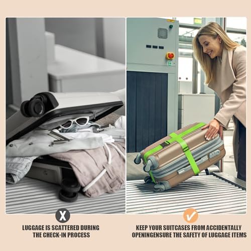 4 Pcs Luggage Straps, Adjustable Suitcase Straps, Heavy Duty Luggage Straps for Suitcase, Thickened Suitcases Strap Suitcase Belts, Travelling Luggage Accessories (Purple) - Image 6