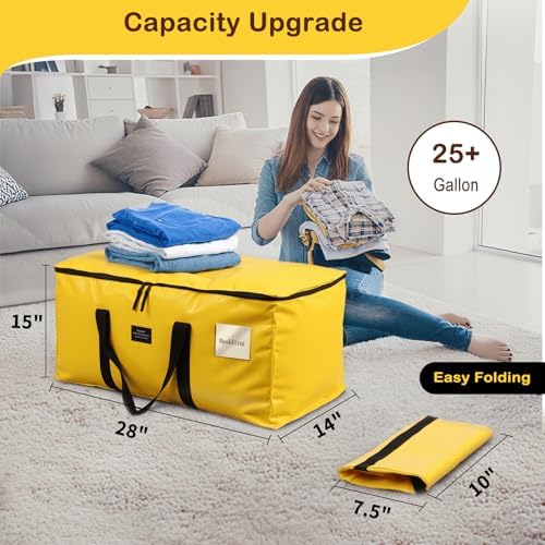 Large Moving Bags and Storage Bags, 95L Heavy Duty Moving Boxes with Reinforced Bottom & Wrap-Around Handles, Tear-Resistant Reusable Packing Bags for Home, College Dorm, Christmas Decor, 4 Pack - Image 2
