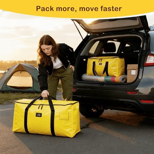Large Moving Bags and Storage Bags, 95L Heavy Duty Moving Boxes with Reinforced Bottom & Wrap-Around Handles, Tear-Resistant Reusable Packing Bags for Home, College Dorm, Christmas Decor, 4 Pack - Image 4