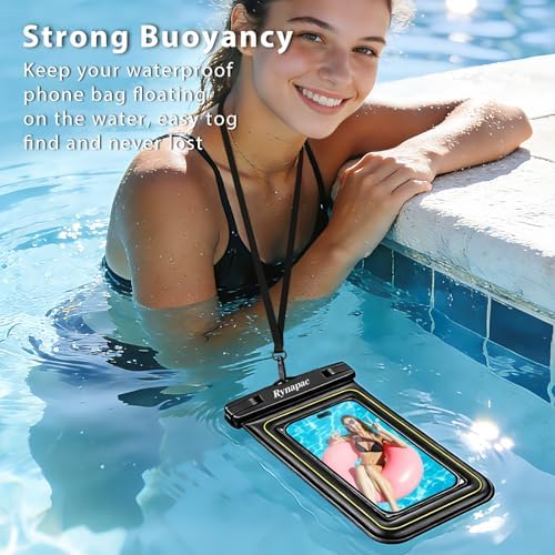 Floating Waterproof Phone Pouch, 2 Pack IP68 Waterproof Phone Case Compatible with iPhone 17 16 15 Pro Max Galaxy S25 S24 Ultra Up to 7", Cellphone Dry Bags Beach Cruise Essentials with Lanyard - Image 3
