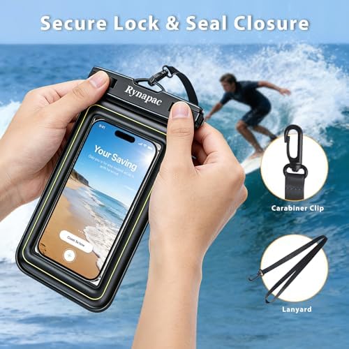 Floating Waterproof Phone Pouch, 2 Pack IP68 Waterproof Phone Case Compatible with iPhone 17 16 15 Pro Max Galaxy S25 S24 Ultra Up to 7", Cellphone Dry Bags Beach Cruise Essentials with Lanyard - Image 7