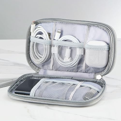 Multi Purpose Travel Storage Bag PU Bag Double Compartments For Technology Gadgets Small Items Waterproof Wire Case - Image 2