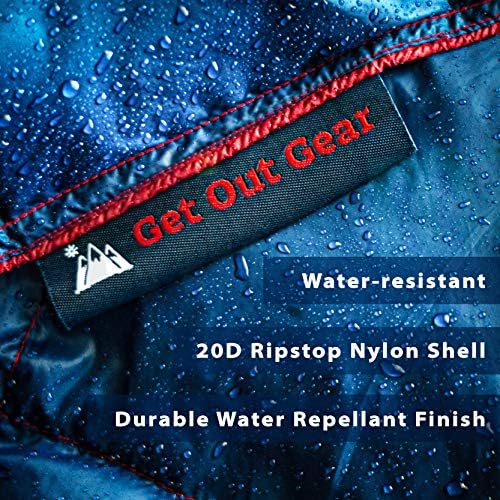 Get Out Gear Double Puffy Camping Blanket - Extra Puffy, Packable, Lightweight and Warm | Ideal for Outdoors, Travel, Stadium, Festivals, Beach, Hammock | Water-Resistant Camp Quilt (Teal Blue/Gray) - Image 5