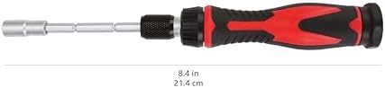 Amazon Basics Magnetic Ratcheting Wrench and Electronics Precision Screwdriver Set, 73 count (Pack of 1), Black, Red, Silver - Image 9