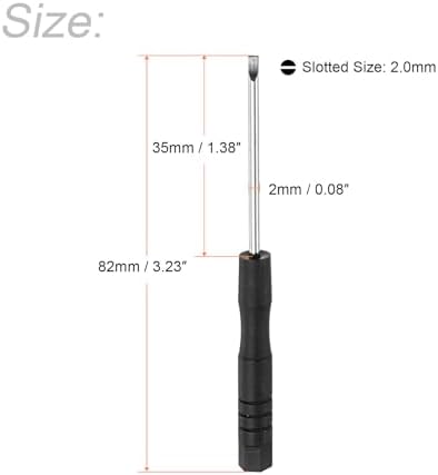 TOP-VIGOR Mini Slotted Screwdriver 2mm Flat Head 82mm Length 2pc | Small Precision Screwdrivers with Non-slip Handle for Electronics, Glasses, Watch, Computer and Small Appliance Repair - Image 2