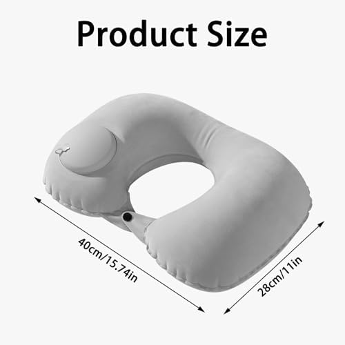 2 PCS Inflatable Neck Pillow for Travel, Compact Neck Support Pillows, Lightweight Inflatable Pillow for Adults Kids Airplane Travel Home and Office (Gray, Navy Blue) - Image 3