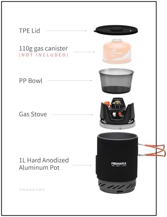 Fire-Maple "X1" Backpacking and Camping Stove Gas System | Outdoor Propane Cooking Gear | Portable Pot/Jet Burner Set | Ideal for Hiking, Trekking, Fishing, Outdoors (Black) - Image 2