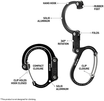 GEAR AID HEROCLIP Carabiner Gear Clip and Hook (Medium) for Camping, Backpack, Suitcases and Garage Organization - Image 4