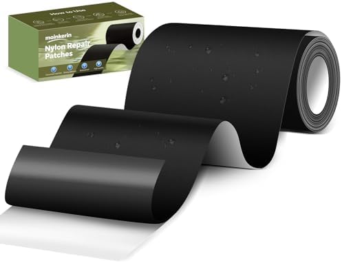 moinkerin Nylon Repair Patch Self Adhesive 7.6x200cm | Waterproof Fabric Repair Tape for Tent, Down Jacket, Backpack, Sleeping Bag, Outdoor Camping Gear