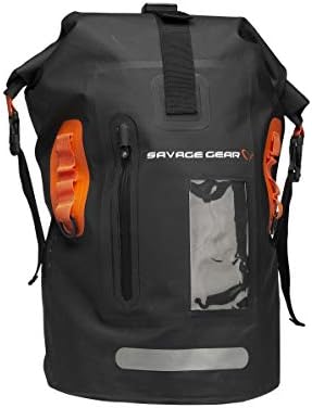 Savage Gear WP Rollup Rucksack – Waterproof Fishing Backpack with Roll-up-and-Click Closure, Adjustable Straps for Bank Anglers, Hiking, Camping, Outdoor Adventures, Waterproof Gear Storage 40L