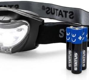 Status LED Head Lamp | Multi-Purpose Black Head Torch - Pack of 3-3xAAA Batteries (Included) | Running, Camping | Infrared and White Light | S3LEDHL1PKB6 | Infrared & White Light Modes, Adjustable Headlamp, For Running, Camping & Outdoor Use, 3xAAA Batteries Included, S3LEDHL1PKB6