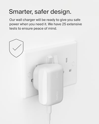 Belkin BoostCharge 42W Dual Port Wall Charger with USB-C and USB-A | Samsung, Pixel, iPhone Charger, Fast Charging, 30W USBC Port + 12W USBA Port, PPS Technology, Compact and Travel Friendly - Image 6