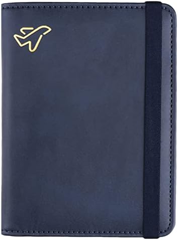 WALNEW Passport Holder, PU Leather Travel Passport Cover Wallet, RFID Passport Case with Card Holder, Travel Essentials for Women Men