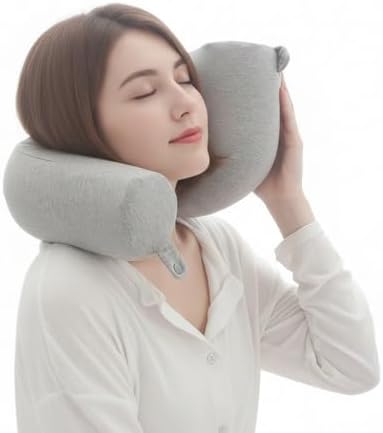 Travel Pillow-Memory Foam Neck Pillow Support Pillow,Super Soft and Comfortable, for Airplane, Train or Car,Camping,Sleeping,Twist Roll Pillow Support to The Head,Waist and Leg