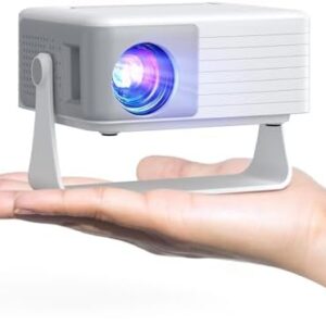 Mini Projector, AKIYO O1 2026 Upgraded 15000Lumen Projector, 360° Rotating, Auto Keystone, 50% Zoom, Portable Projectors 1080P Full HD Supported, Compatible with iOS/Android/TV Stick/HDMI/USB/Switch
