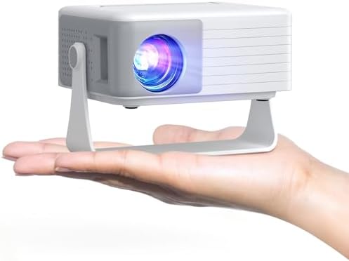 Mini Projector, AKIYO O1 2026 Upgraded 15000Lumen Projector, 360° Rotating, Auto Keystone, 50% Zoom, Portable Projectors 1080P Full HD Supported, Compatible with iOS/Android/TV Stick/HDMI/USB/Switch
