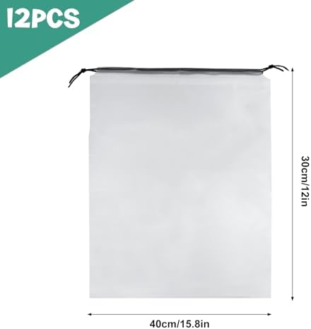 12 Pcs Shoe Bags for Travel PLULON Clear Drawstring Travel Shoe Bags for Packing Waterproof Dustproof Shoes Organizer Pouch Travel Accessories Shoe Storage Bag for Women Men Portable Travel Essentials - Image 2