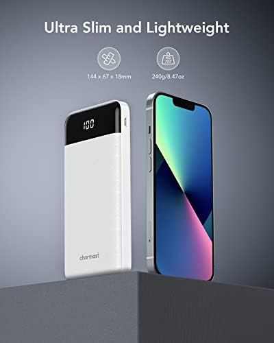 Charmast Power Bank with Built in Cables X 4, 10000mAh Portable Charger 6 Outputs 3 Inputs Travel Essentials, LED Display Type C Powerbank, Slim USB C Battery Pack Compatible with iPhone17/Samsung etc - Image 8