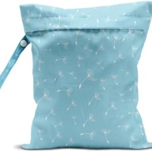 Wet Bag for Swimsuit Pool Travel Baby Cloth Diapers Dirty Yoga Gym Clothes Beach Bags Summer Gifts for Women Men Beach Vacation Essentials Dandelion Blue Waterproof Wet Dry Bag Travel Laundry Bags