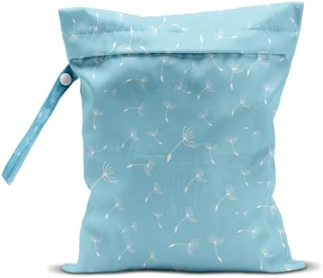 Wet Bag for Swimsuit Pool Travel Baby Cloth Diapers Dirty Yoga Gym Clothes Beach Bags Summer Gifts for Women Men Beach Vacation Essentials Dandelion Blue Waterproof Wet Dry Bag Travel Laundry Bags