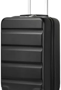 Kono 20 Inch Cabin Suitcase | Lightweight Hard Shell Luggage | TSA Lock | Dual Spinner Wheels | Small Hand Luggage for Travel & Business (Black,55x35x22cm)