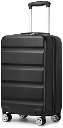 Kono 20 Inch Cabin Suitcase | Lightweight Hard Shell Luggage | TSA Lock | Dual Spinner Wheels | Small Hand Luggage for Travel & Business (Black,55x35x22cm)