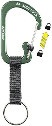 Nite Ize CSLAW3-08-R6 Locking Carabiner Keychain with Webbing, Olive - Image 2
