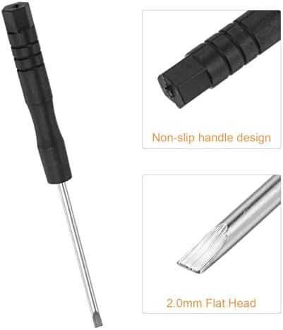TOP-VIGOR Mini Slotted Screwdriver 2mm Flat Head 82mm Length 2pc | Small Precision Screwdrivers with Non-slip Handle for Electronics, Glasses, Watch, Computer and Small Appliance Repair - Image 4