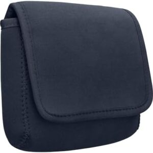 kwmobile Cable Organiser Bag - Soft Protective Neoprene Tech Pouch - 16 x 12 cm - Cable Travel Organiser Storage with 2 Interior Mesh Pockets - Dark Blue