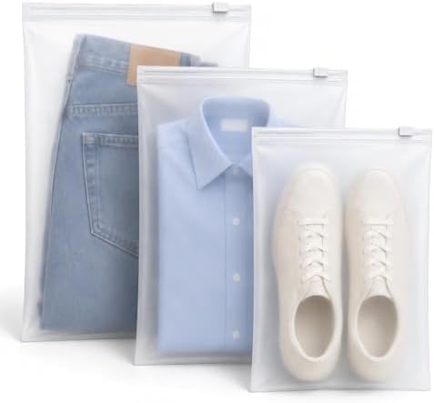 Reusable Ziplock Storage Bags for Travel, Waterproof Zip Organiser Bags for Clothes, Shoes, Cosmetics, Frosted Packing Pouches for Baby Essentials, 30pcs 30x40cm - Image 2