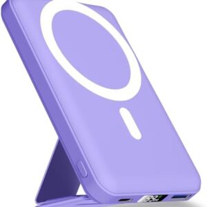YAGOPAL Power Bank 10000mAh Magnetic Wireless Power Bank with Foldable Stand and LED Display Portable Charger 22.5W PD Fast Charging Battery Pack For iPhone 16/15/14/13/12 Mini Pro/Pro Max