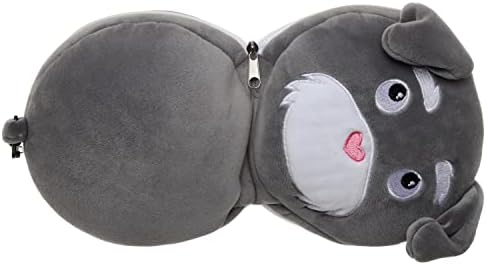 Puckator Relaxeazzz Dog Squad Round Plush Travel Pillow & Eye Mask - Sleep Eye Mask Masks - Kids Travel Accessories For Sleeping Airplane - Flight Plane Neck Pillow Pillows - Image 5
