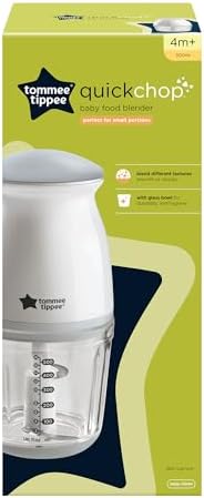 Tommee Tippee Quick-Chop, 500ml Capacity, Mini Electric Baby Food Blender and Chopper for all Stages of Weaning, Durable Glass Bowl and Stainless Steel Blades, 200W Motor - Image 2