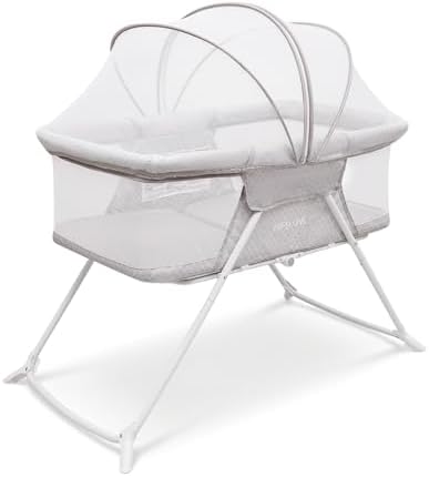 Foldable Baby Crib With Mosquito Net for home or travel | Baby Bed, Travel Cot, Gift for Newborn(0-9kg),Travel bed, compact fold crib,Cradle,Rocking function,Lightweight