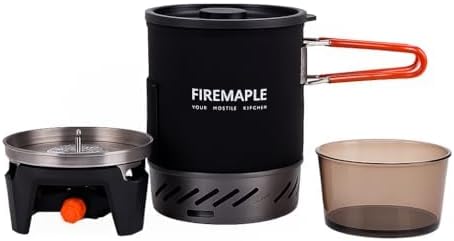 Fire-Maple "X1" Backpacking and Camping Stove Gas System | Outdoor Propane Cooking Gear | Portable Pot/Jet Burner Set | Ideal for Hiking, Trekking, Fishing, Outdoors (Black)