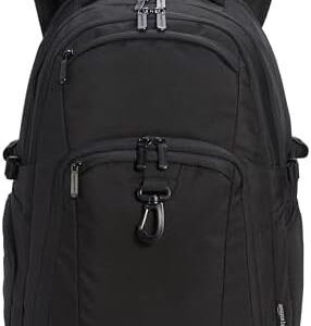 Amazon Basics 17-Inch Laptop Backpack, Water Resistant Rucksack for Business Travel, Work or School, Padded Shoulder Straps, Black