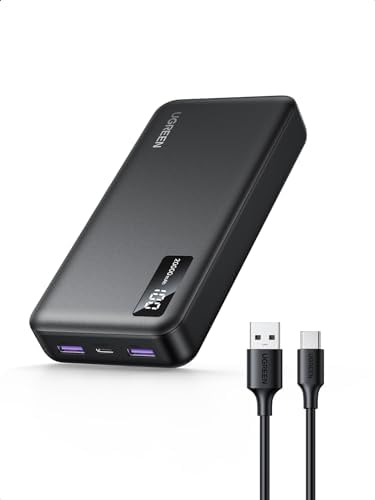 UGREEN Nexode 20000mAh Power Bank Fast Charging, PD 20W & QC 22.5W 3-Port Mobile Phone Portable Charger, USB C Battery Pack Compatible with iPhone Air/17/16, Galaxy S25/S24, iPad Pro, AirPods