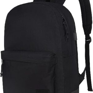 SUPACOOL Lightweight Casual Backpack for Men and Women, Water-resistant Mens backpack, Rucksack for Men, School Bag for College, School Backpack for Boys and Girls(Black)