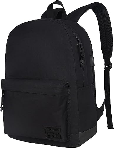 SUPACOOL Lightweight Casual Backpack for Men and Women, Water-resistant Mens backpack, Rucksack for Men, School Bag for College, School Backpack for Boys and Girls(Black)