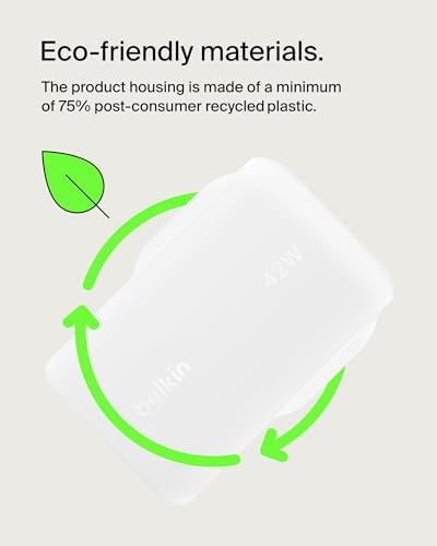 Belkin BoostCharge 42W Dual Port Wall Charger with USB-C and USB-A | Samsung, Pixel, iPhone Charger, Fast Charging, 30W USBC Port + 12W USBA Port, PPS Technology, Compact and Travel Friendly - Image 7