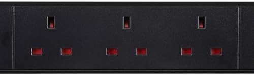 Amazon Basics Heavy-Duty 9-Way Metal Power Strip with Surge Protection, Safety Shutters, Socket Strip Extension, 1.8m Cable, Wall Mountable, 600J, Black - Image 5