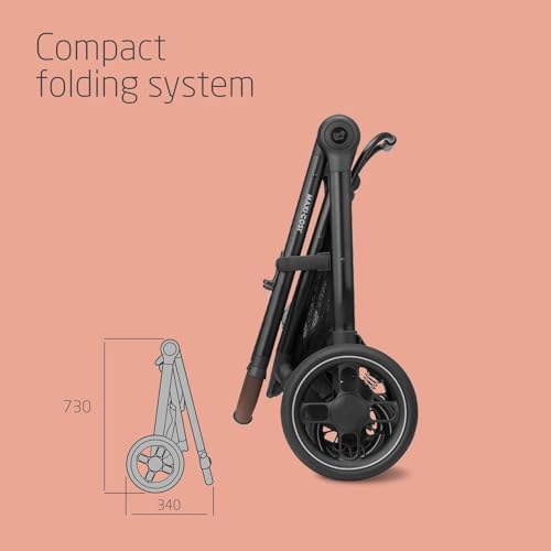 Maxi-Cosi Zelia S Trio 3-in-1 Prams Travel System, 0 - 4 Years, Up to 22 kg, Foldable, Compact and Reclining Baby Pushchair, with CabrioFix S i-Size Baby Car Seat, Accessories, Nursery Bag, Grey - Image 8