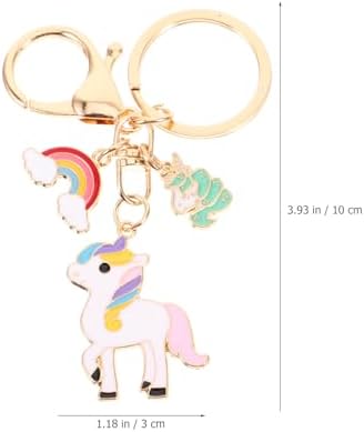 PACKOVE Unicorn Keychain Mini Unicorn Keyring Unicorns Purse Charm Enamel Rainbow Keyring Cute Animal Animal Keychains Backpack Charms for Girls Backpack Purse - Image 2