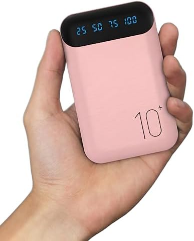 Portable Charger 10000mAh Slim USB C Input and Output Power Bank with LED Display Lightweight External Battery Pack Compatible for iPhone 14/13/12, iPad, Samsung etc. (pink(mini))