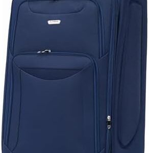 FLYMAX 24" Medium Super Lightweight 4 Wheel Suitcase Luggage Expandable with Wheels Navy