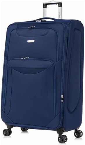 FLYMAX 24" Medium Super Lightweight 4 Wheel Suitcase Luggage Expandable with Wheels Navy